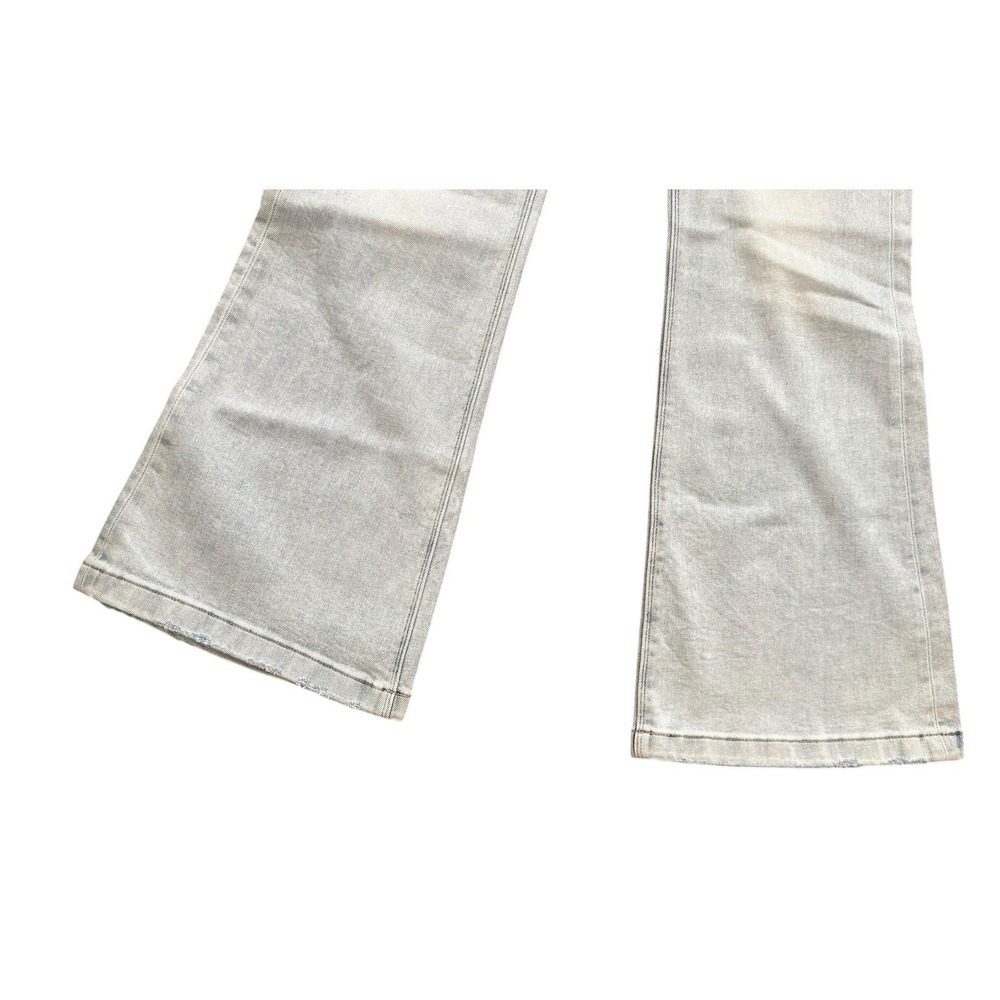 Risen Flare Jeans Women 11/30 Tall Low Rise Light Wash Y2K Stretch Denim - Picture 5 of 13